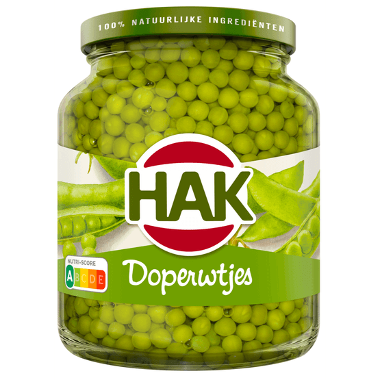 Foto van Hak Doperwten extra fijn op witte achtergrond