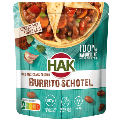 Hak Burritoschotel bonen-groente-saus