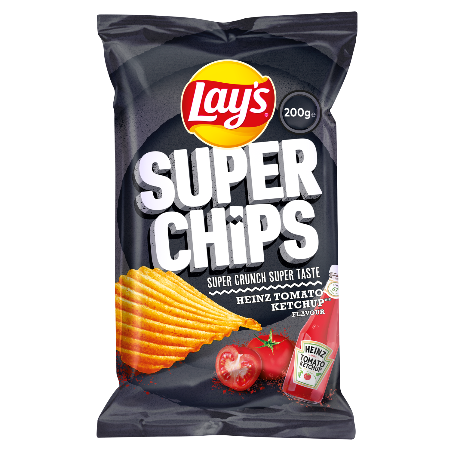 Superchips fun. Lays Hainz. Lays Cheese Everest. Mana Chips tomat. New Zealand Chips Tomato.