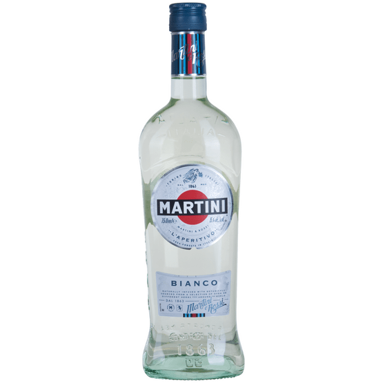 Foto van Martini Vermouth bianco op witte achtergrond