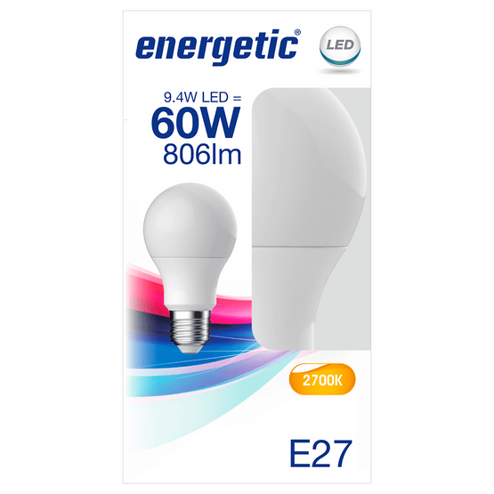Foto van Energetic Led bulb frosted 60 Watt op witte achtergrond