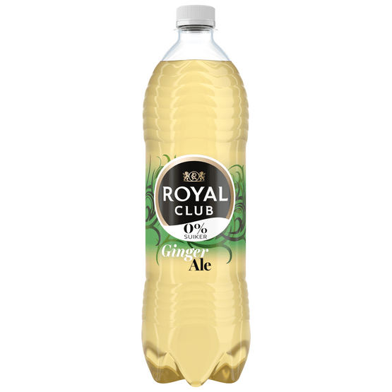 Foto van Royal Club Ginger ale 0% op witte achtergrond