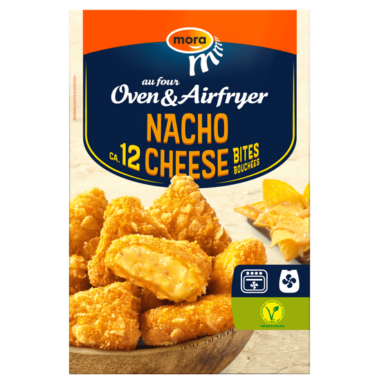 Foto van Mora Oven & airfryer nacho cheese bites op witte achtergrond