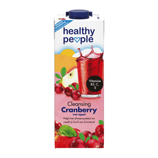 Foto van Healthy People Cranberry op witte achtergrond