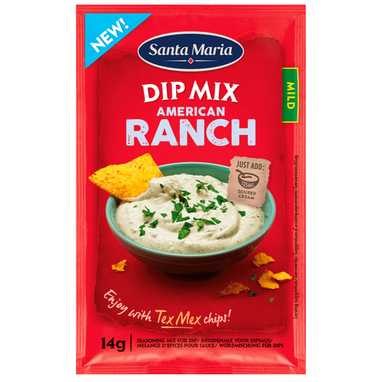 Foto van Santa Maria American ranch dip mix op witte achtergrond