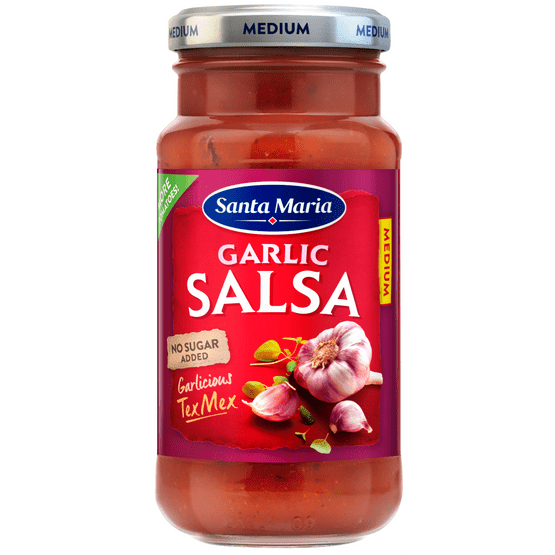 Foto van Santa Maria Garlic salsa medium op witte achtergrond