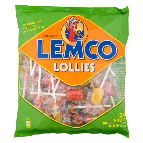 Foto van Lemco Fruit lollies 24 stuks op witte achtergrond