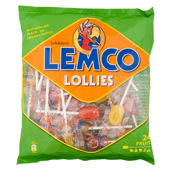 Foto van Lemco Fruit lollies 24 stuks op witte achtergrond