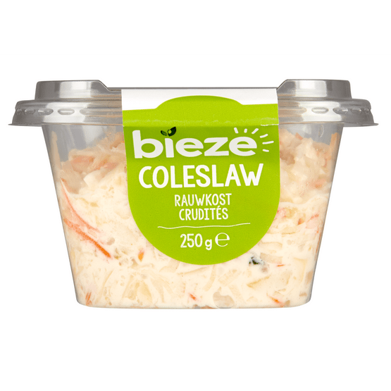 Foto van Bieze Rauwkost coleslaw op witte achtergrond
