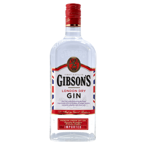 Foto van Gibson's London Dry Gin op witte achtergrond