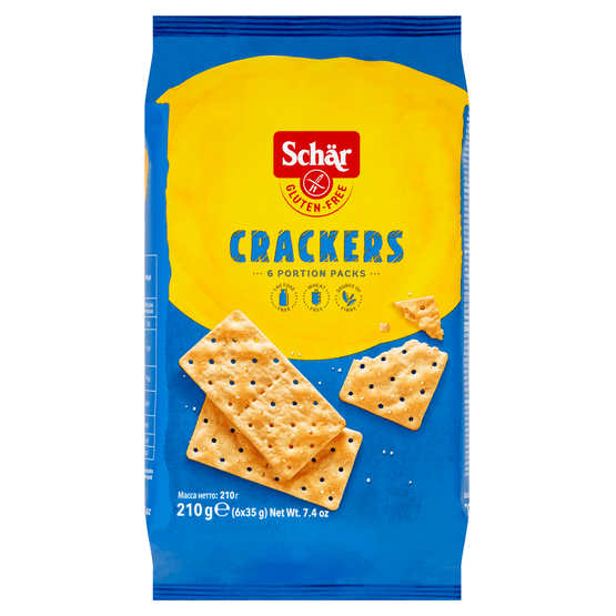 Foto van Schär Crackers glutenvrij op witte achtergrond