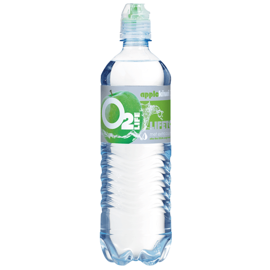 Foto van O2Life Mineraalwater appel kiwi op witte achtergrond