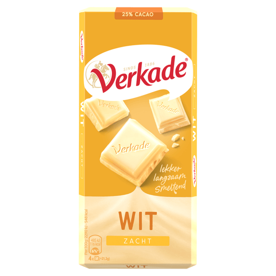 Foto van Verkade Chocoladereep wit op witte achtergrond