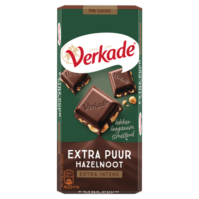 Verkade Chocoladereep extra puur hazelnoot
