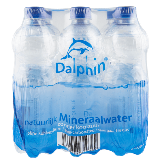 Foto van Dalphin Water koolzuurvrij blauw 9x50 cl op witte achtergrond