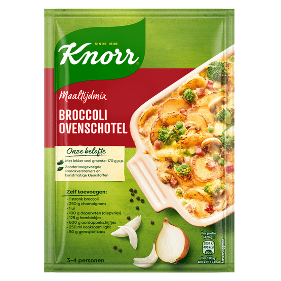 Foto van Knorr Broccoli ovenschotel op witte achtergrond