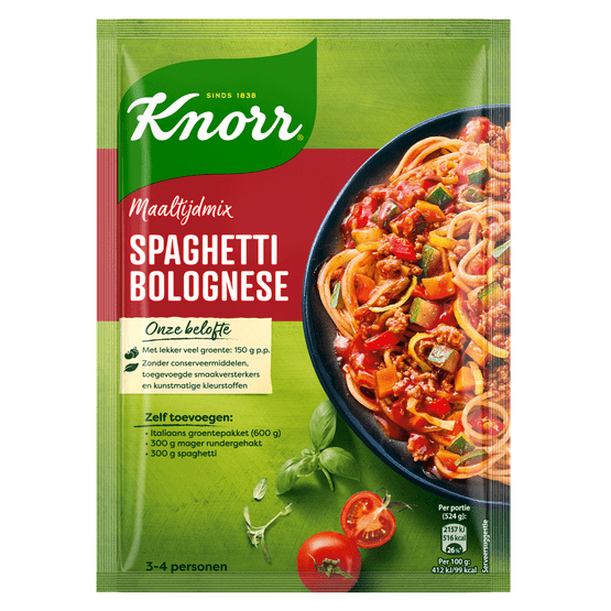 Foto van Knorr Mix voor spaghetti op witte achtergrond