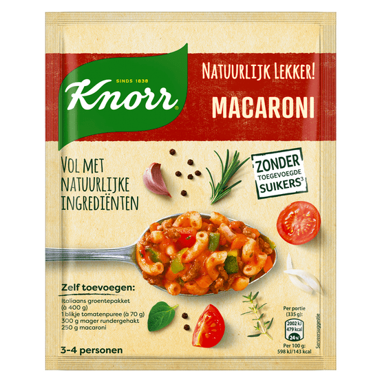 Foto van Knorr Kruidenmix natuurlijk macaroni op witte achtergrond