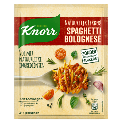 Knorr Kruidenmix natuurlijk spaghetti bolognese