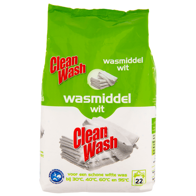 CLEAN WASH Poeder wasmiddel wit 22 wasbeurten