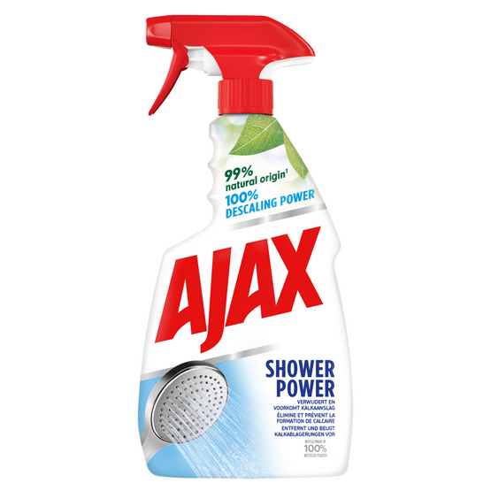 Foto van Ajax Badkamerreiniger shower power op witte achtergrond