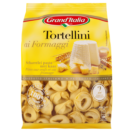 Foto van Grand'Italia Tortellini ai formaggi op witte achtergrond