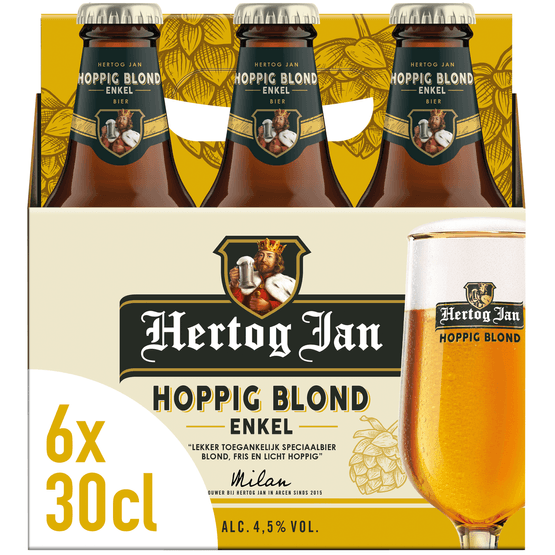 Foto van Hertog Jan Blond enkel op witte achtergrond