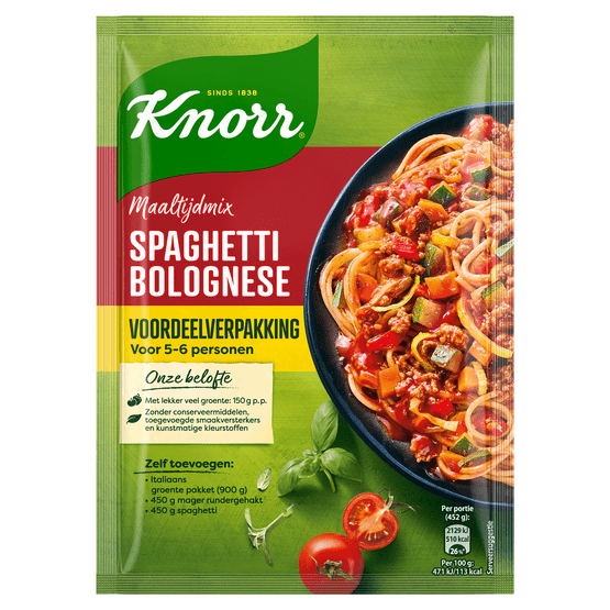 Foto van Knorr Kruidenmix voor spaghetti xxl op witte achtergrond