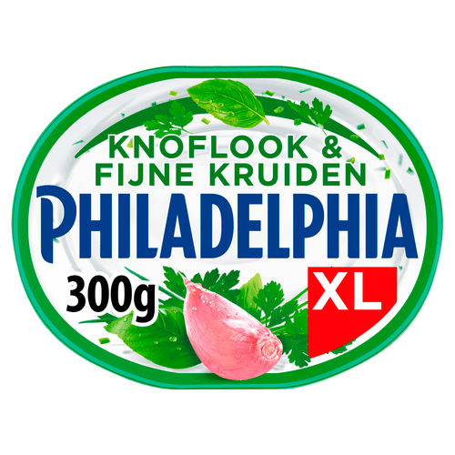 Foto van Philadelphia Roomkaas zacht kruiden op witte achtergrond