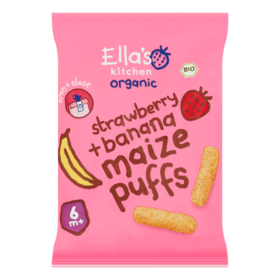 Ella's Kitchen Maize puffs strawberry banana 6 mnd