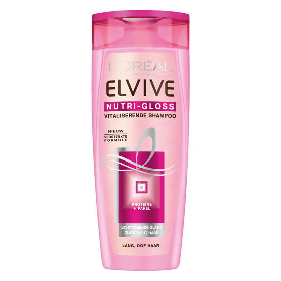 Foto van Elvive Shampoo nutri gloss op witte achtergrond