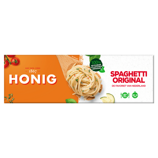 Foto van Honig Spaghetti original op witte achtergrond
