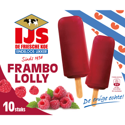 De Friesche Koe Frambo ijs lolly