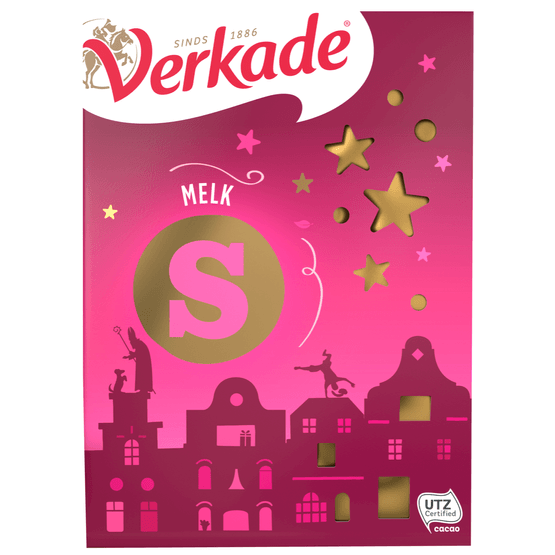 Foto van Verkade Chocoladeletter melk op witte achtergrond