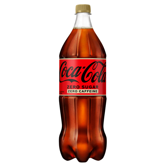 Foto van Coca-Cola Zero caffeinevrij op witte achtergrond