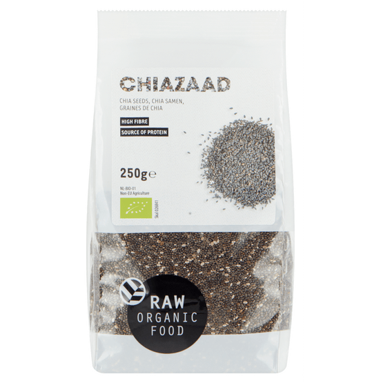 Foto van RAW Organic Food Chiazaad biologisch op witte achtergrond