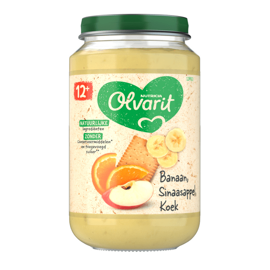 Foto van Olvarit 12+ Maanden Banaan Sinaasappel Koek op witte achtergrond