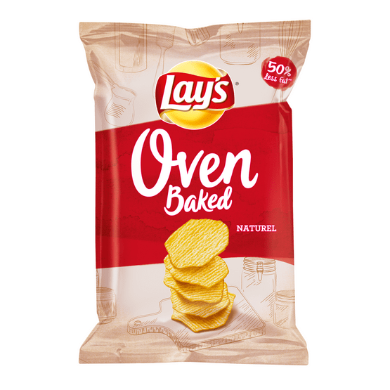 Foto van Lay's Oven chips naturel op witte achtergrond
