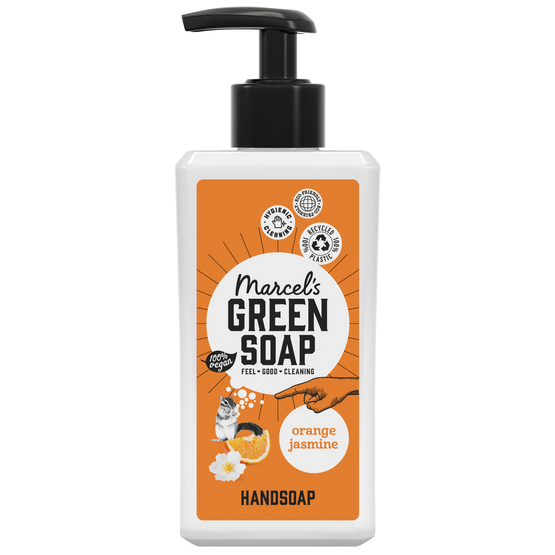 Foto van Green Soap Handzeep orange&jasmin op witte achtergrond