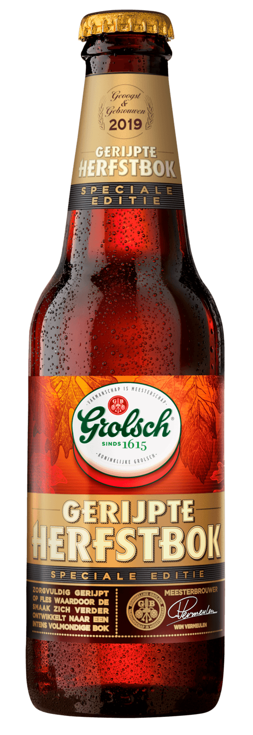 Foto van Grolsch Herfstbok op witte achtergrond