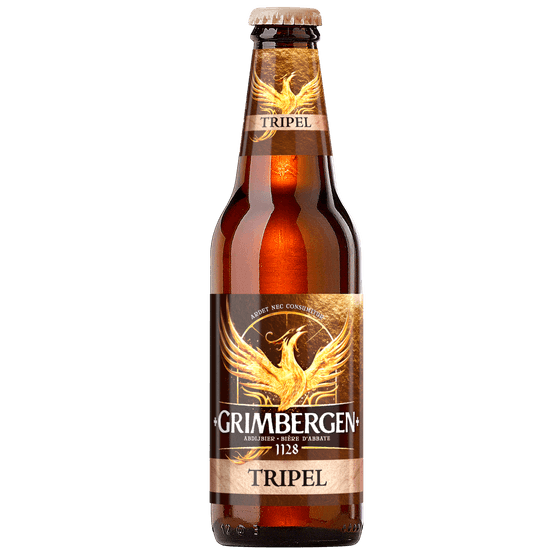 Foto van Grimbergen Tripel op witte achtergrond