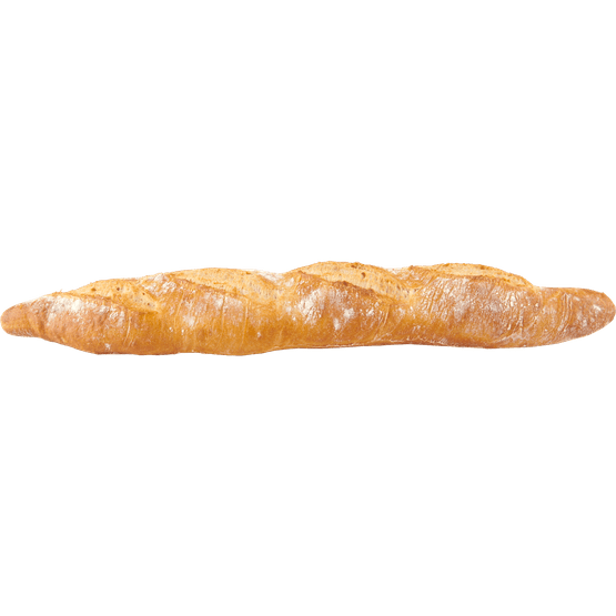 Foto van Vers afbak stokbrood rustiek wit op witte achtergrond