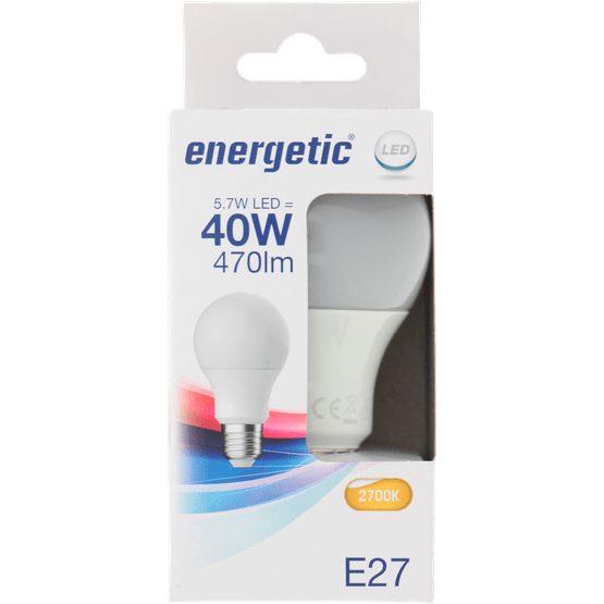 Foto van Energetic LED bulb economy E27 470 lumen 40W op witte achtergrond