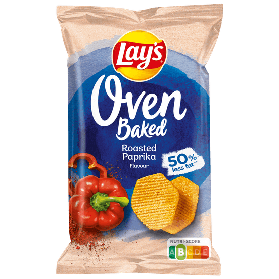 Foto van Lay's Oven chips paprika op witte achtergrond