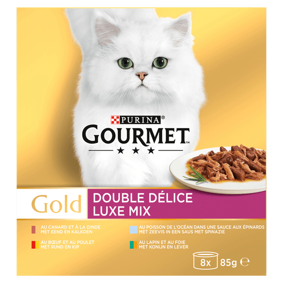 Foto van Gourmet Spiced Gold luxe mix 8 stuks op witte achtergrond