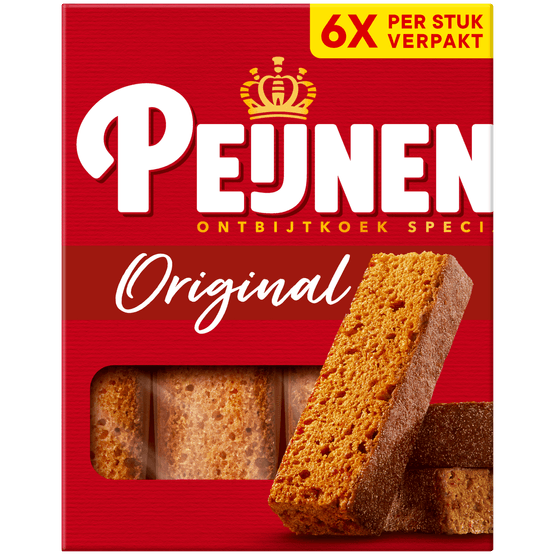 Foto van Peijnenburg Ontbijtkoekrepen naturel 6 stuks op witte achtergrond