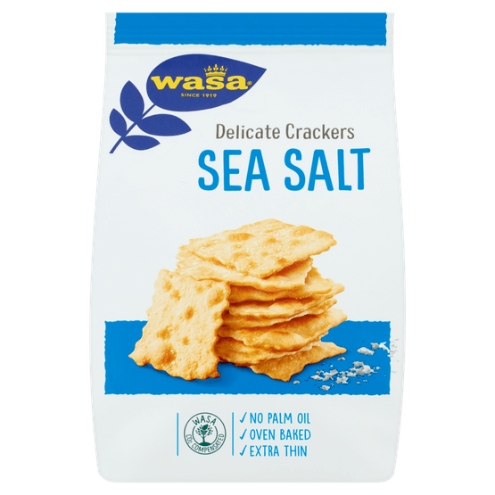 Foto van Wasa Delicate cracker sea salt op witte achtergrond