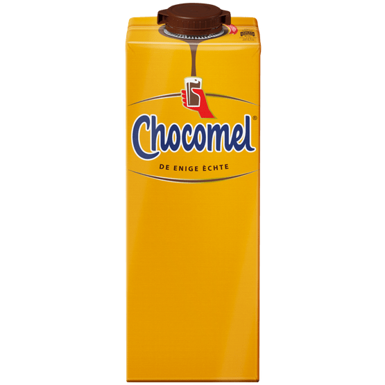 Foto van Chocomel Chocolademelk vol op witte achtergrond