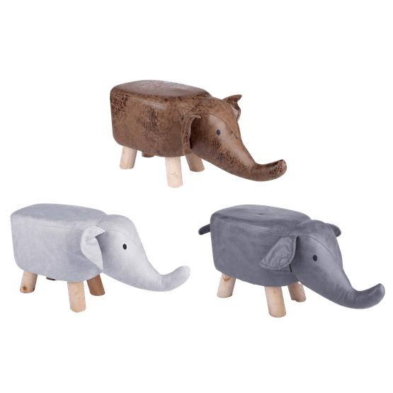 Foto van Olifant krukje op witte achtergrond
