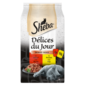 Sheba Delices du jour traiteur selectie in saus 6 stuks